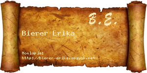 Bierer Erika névjegykártya